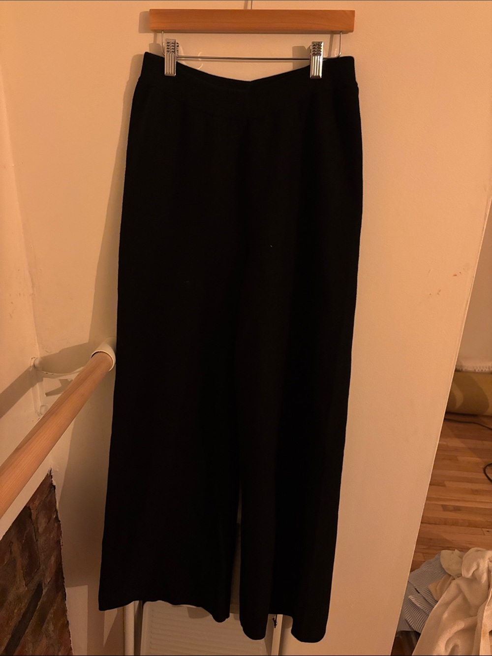 Women's Black Wide-Leg Ponte Pants